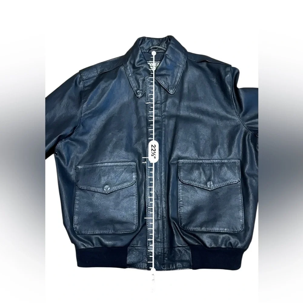Kids Youth Vintage A2 Leather Flight Jacket Size 14 San Diego Leather Black